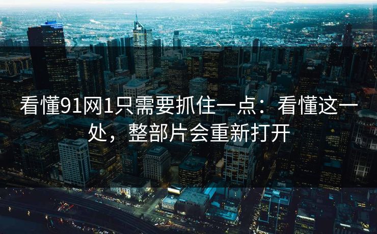 看懂91网1只需要抓住一点:看懂这一处,整部片会重新打开