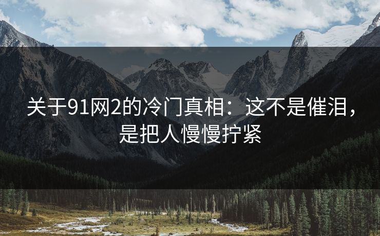 关于91网2的冷门真相:这不是催泪,是把人慢慢拧紧