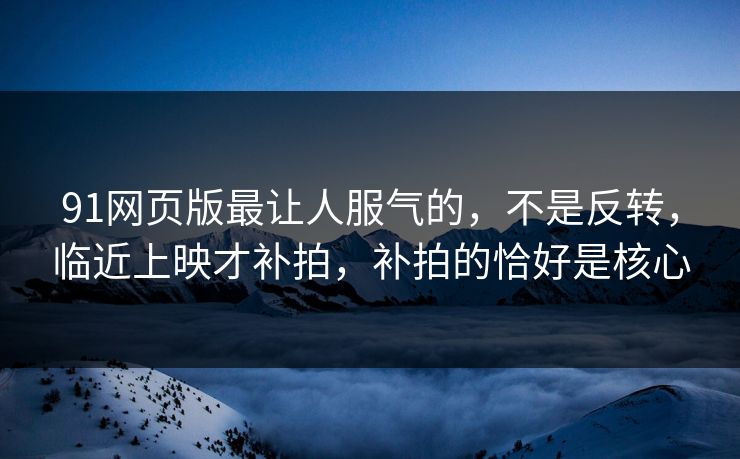 91网页版最让人服气的,不是反转,临近上映才补拍,补拍的恰好是核心