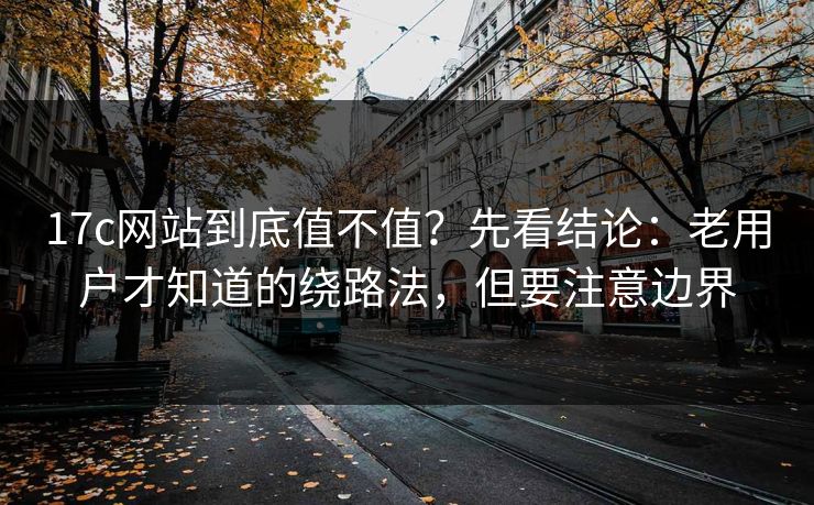 17c网站到底值不值?先看结论:老用户才知道的绕路法,但要注意边界